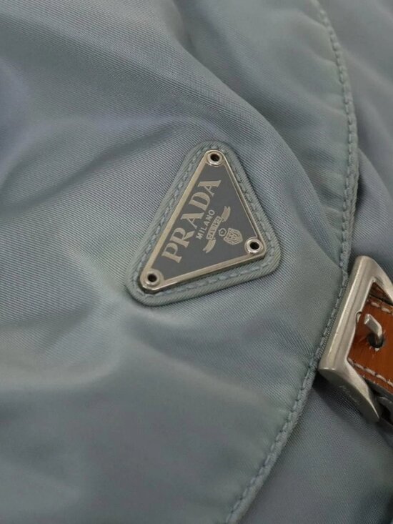 PRADA Backpack Nylon Light Blue Silver Auth 118295 main image 4